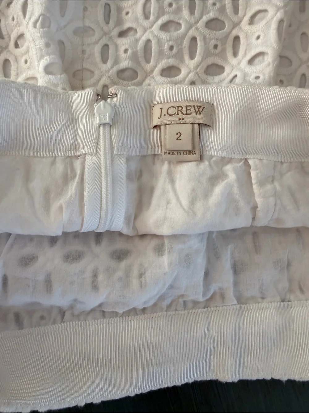 J. Crew White Eyelet Mini Skirt